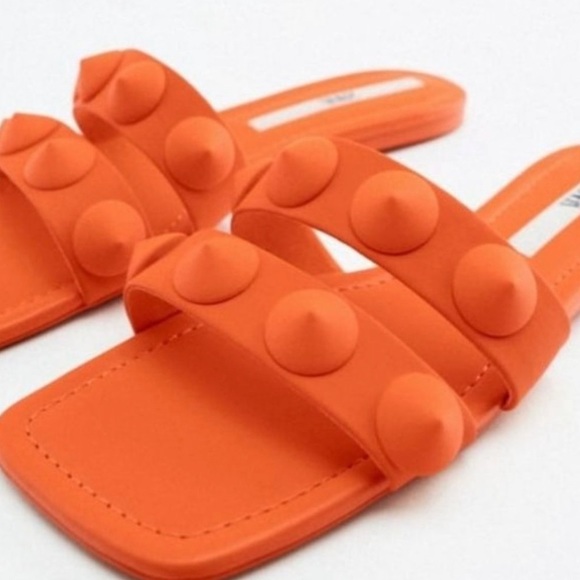 ZARA Orange Sandals Size 41 - Picture 2 of 4